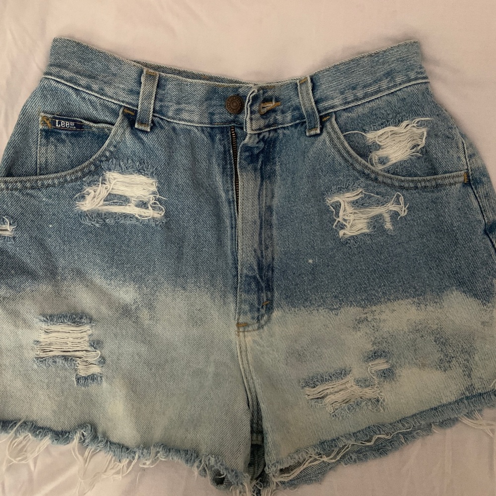 Lee Distressed Bleached Cut Off Jean Shorts